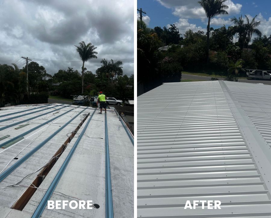 Before After Re Roofing Tewantin