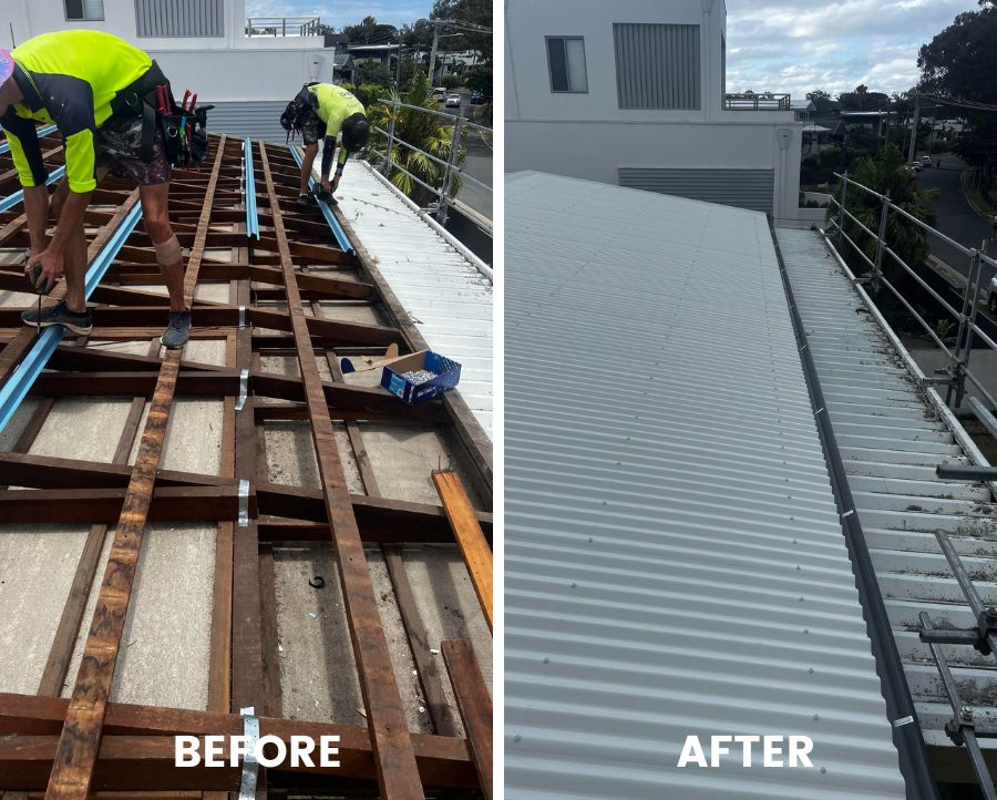 Before After Asbestos Roof Replacement